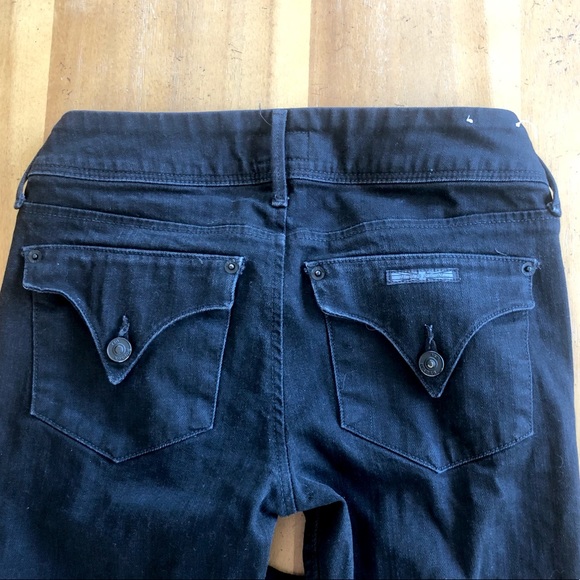 Hudson Black Skinny Jeans Size 25 Collin Flap Premium Denim EUC Designer Rare - Picture 3 of 9